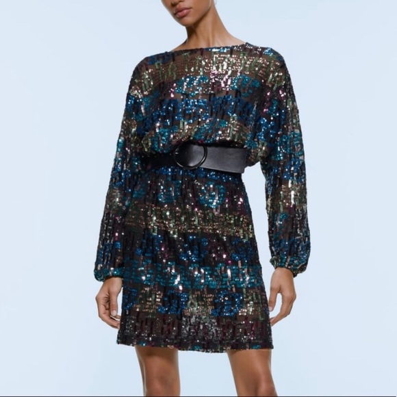 Zara Sequin Dress w/out belt - Picture 2 of 6